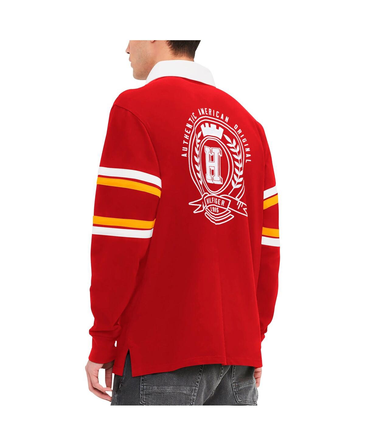 Shop Tommy Hilfiger Men's  Red Kansas City Chiefs Cory Varsity Rugby Long Sleeve T-shirt