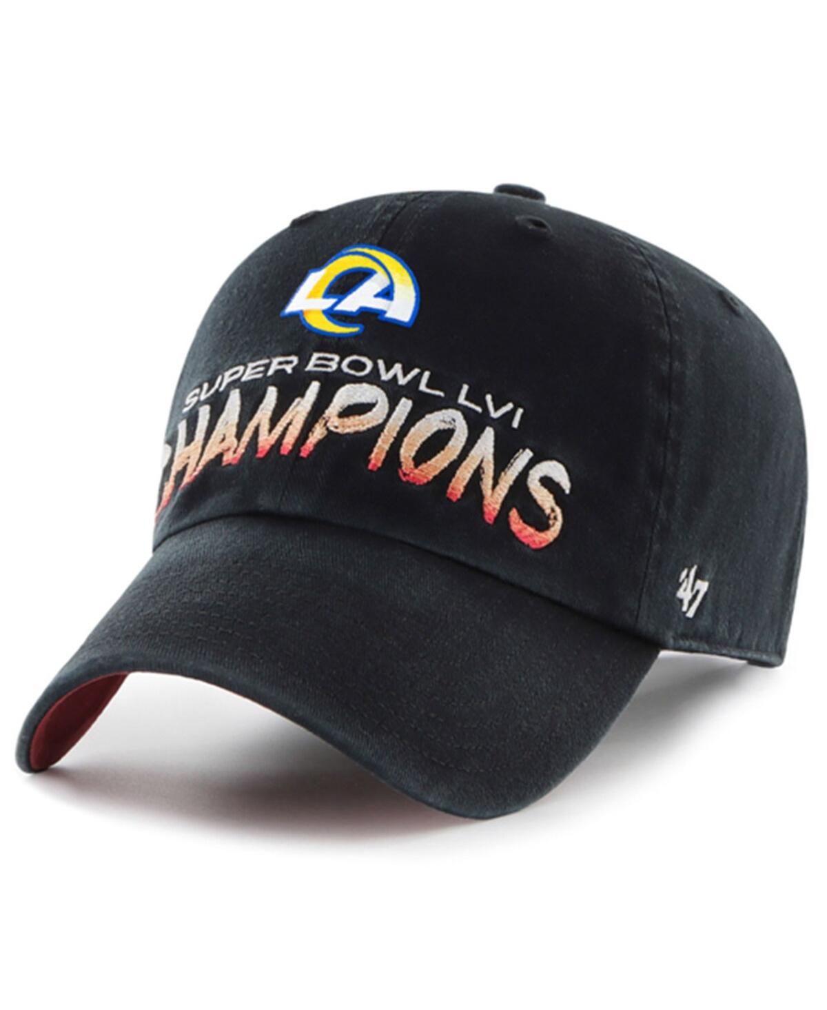 47 Brand Men's ' Black Los Angeles Rams Super Bowl Lvi Champions Sunset Clean Up Adjustable Hat In Black