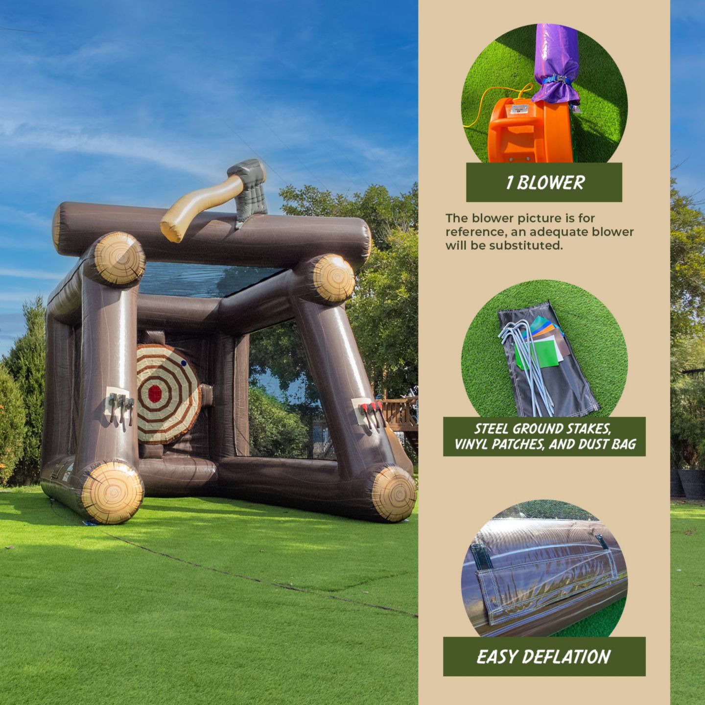 Детская игрушка Xjump Axe Throwing Target Game Inflatable, 14" L x 10" W x 13" H, Ages 14 & Up, цвет: Красный — фото 5