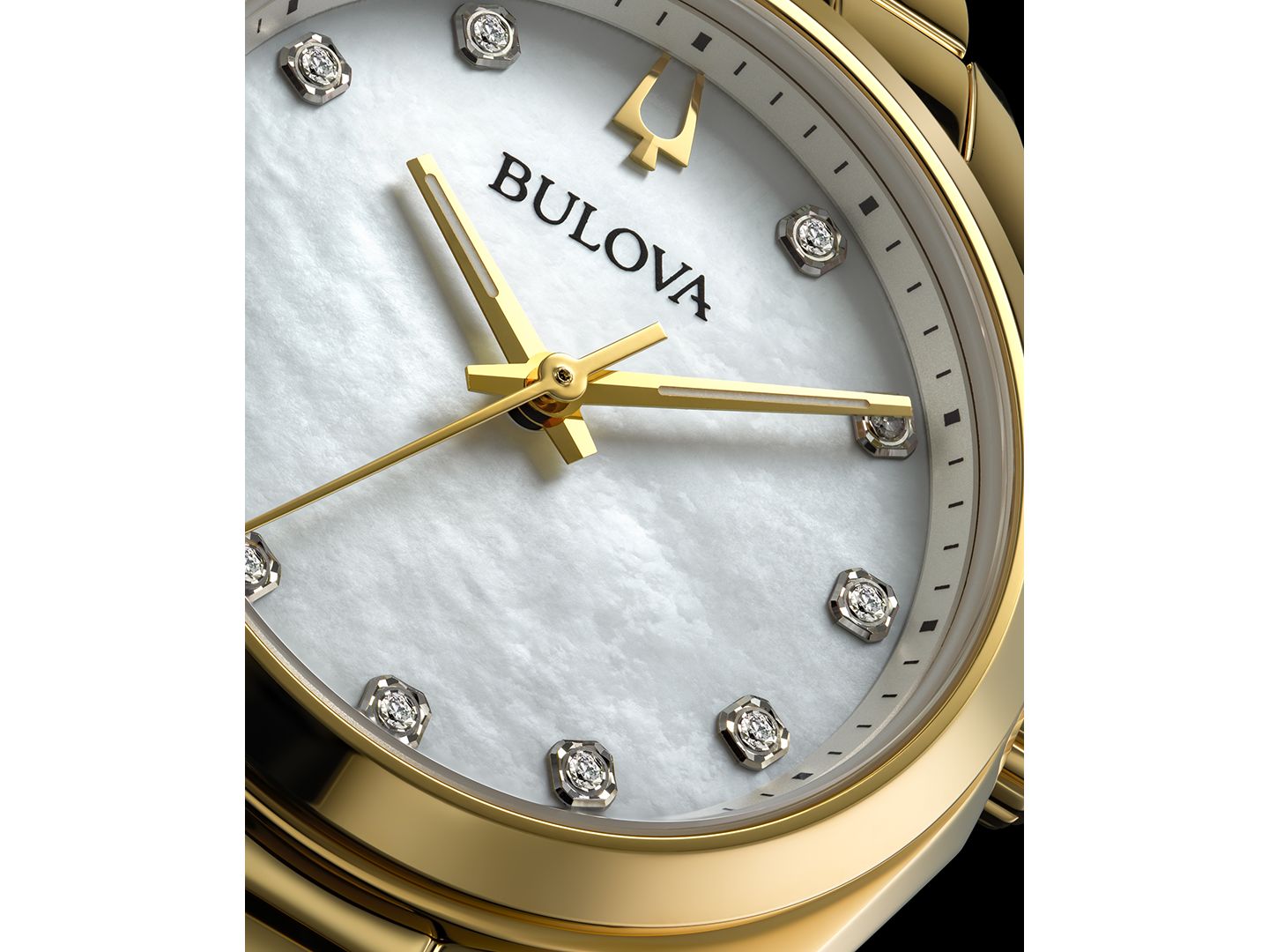 Женские часы Bulova Surveyor Diamond (1/20 ct. t.w.) Gold-Tone Stainless Steel Bracelet Watch 31mm — фото 4