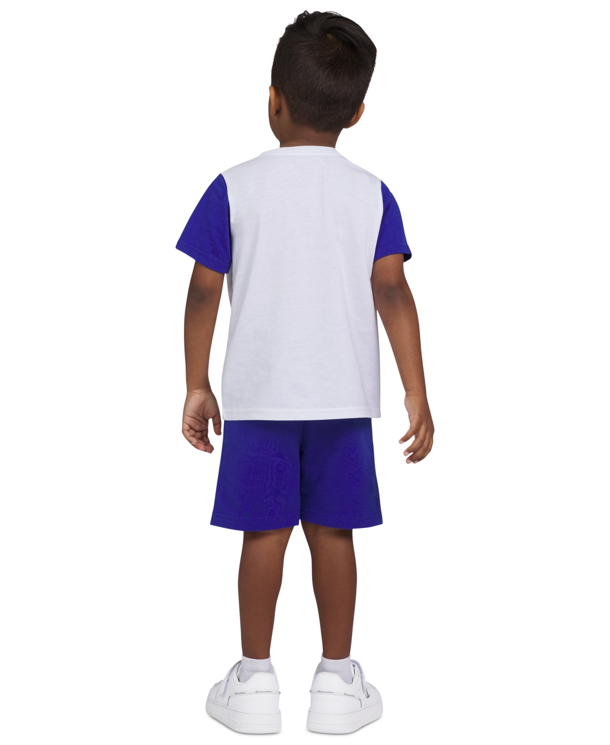 Shop Champion Toddler & Little Boys Short-sleeve T-shirt & Fleece Shorts, 2 Piece Set In Bright White