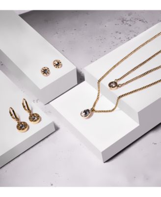 Logo Crystal Ring Stud Earrings