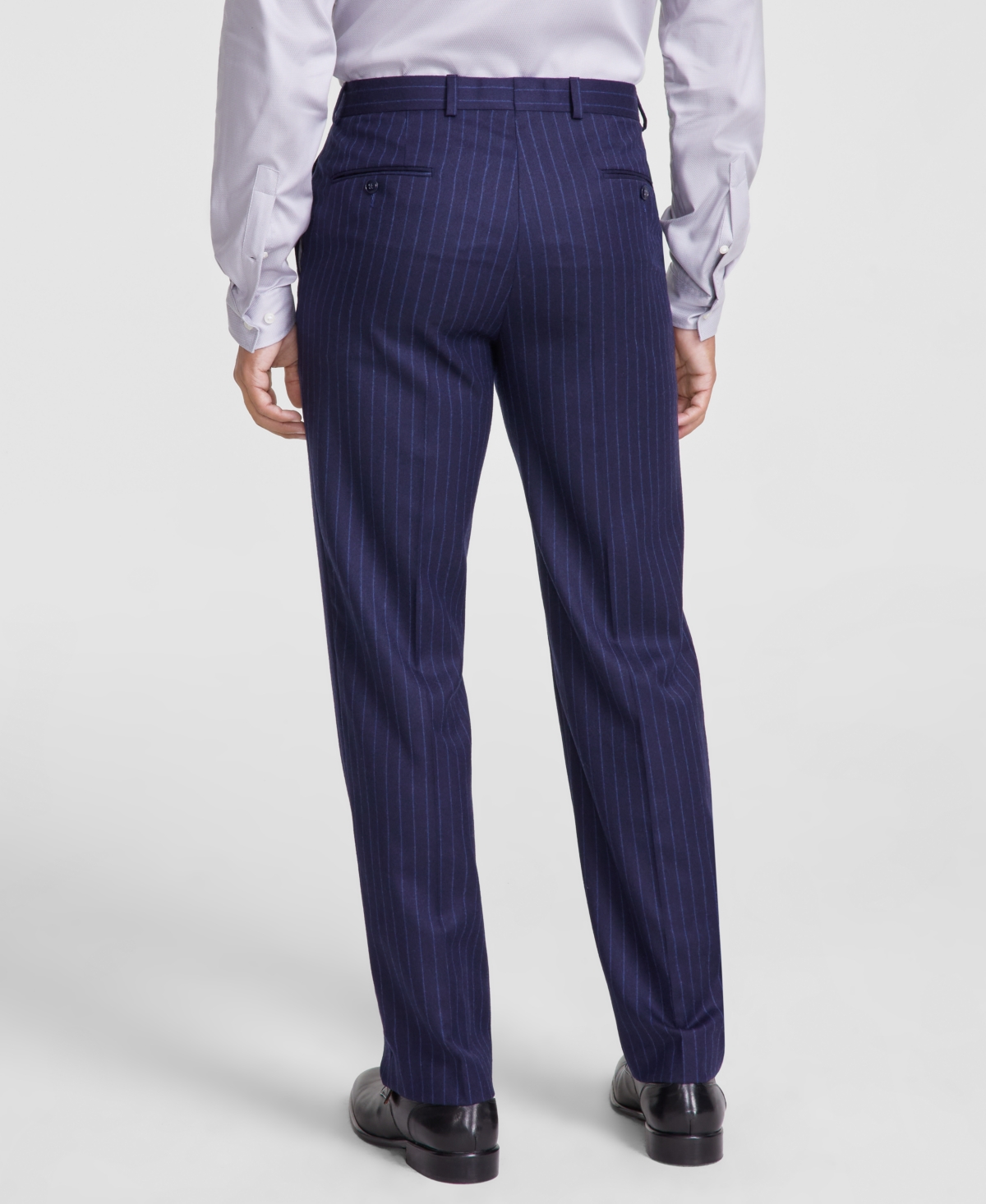 Michael Kors Men's Classic-Fit Pinstripe Wool-Blend Stretch Suit Separate Pants -blue