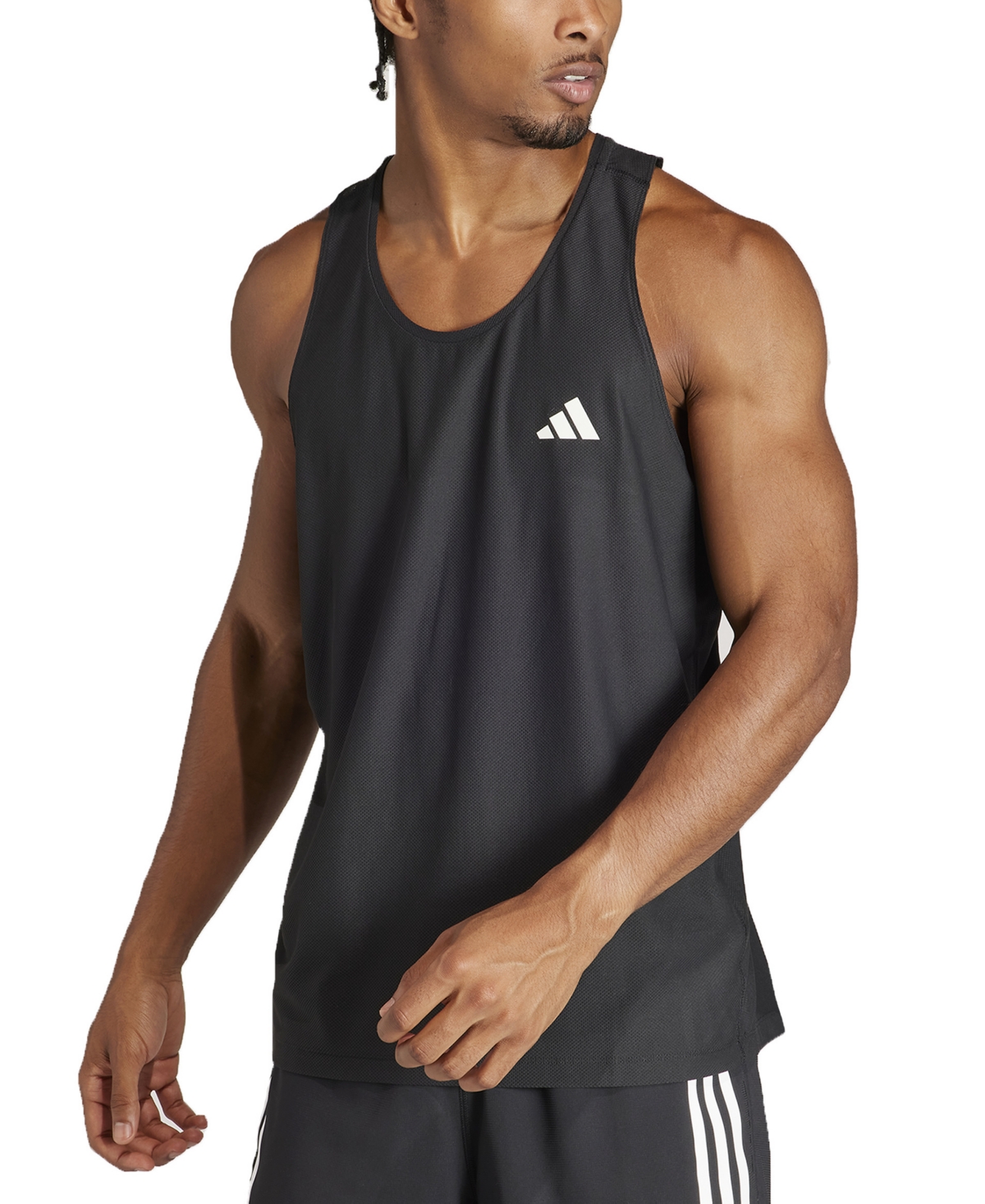 Shop Adidas Originals Men's Own The Run Moisture-wicking Tank Top In Black