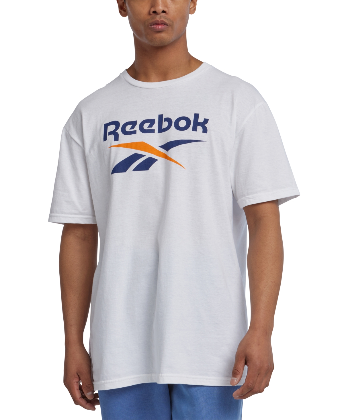 Reebok Men's Spinster Classic Logo Graphic T-shirt In White,navy,orange