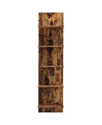 Danya B Pine Grain Finish Wide 5-Tiers Column Wall Shelf - Macy's