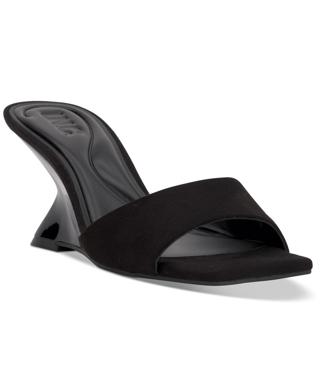 Inc International Concepts Women's Patrise Wedge Slide Sandals, Created For Macy's In Black Micro