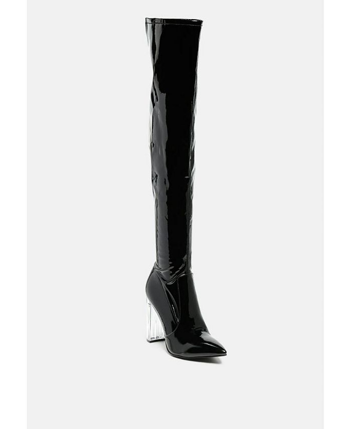 Macy s black thigh high sale boots