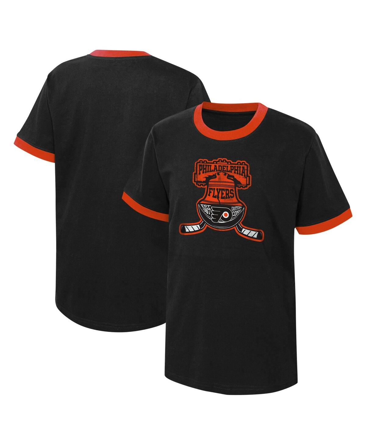 Shop Outerstuff Big Boys Black Distressed Philadelphia Flyers Ice City T-shirt