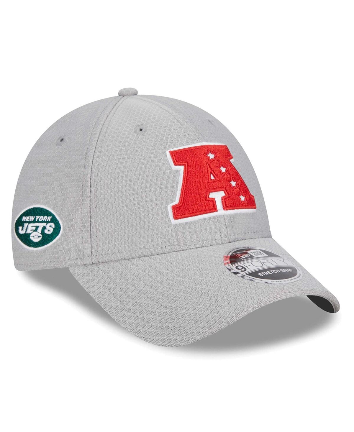 Shop New Era Men's  Gray New York Jets 2024 Pro Bowl 9forty Adjustable Hat