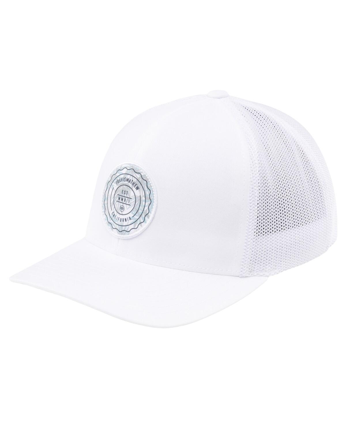Shop Travis Mathew Men's  White The Patch Floral Trucker Adjustable Hat