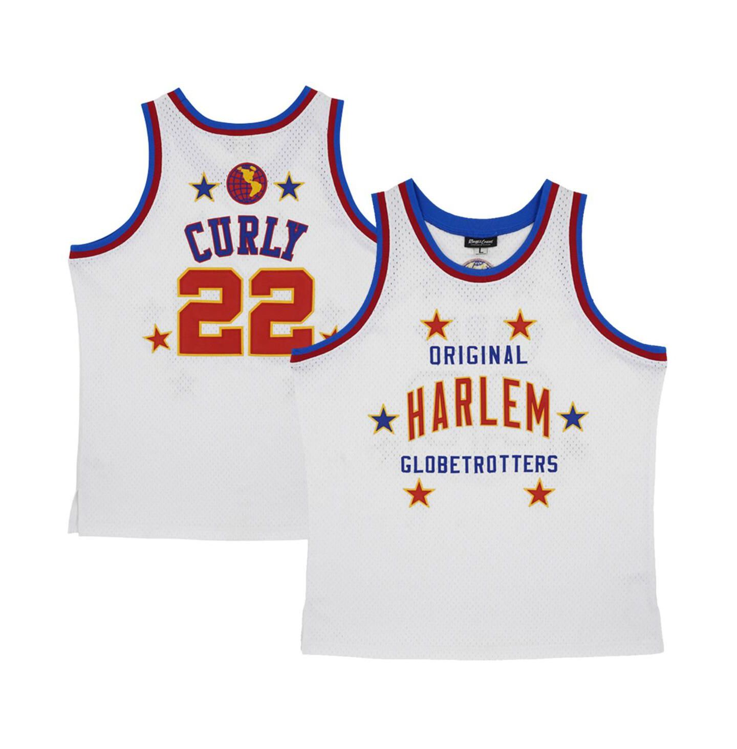 Мужской топ Rings & Crwns Curly Neal White Harlem Globetrotters Throwback Swingman Jersey — фото 1