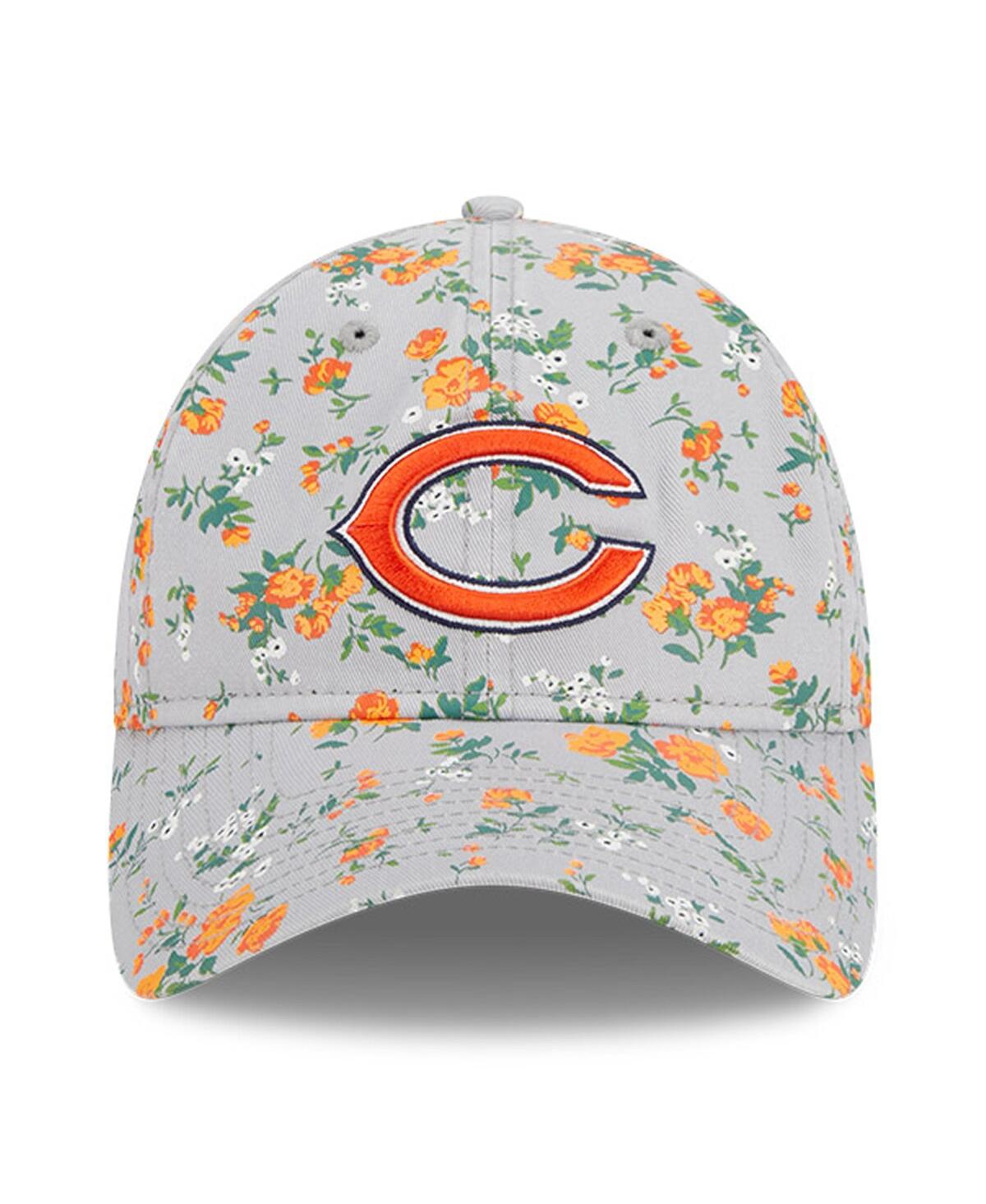Girls Youth New EraChicago Bears Bouquet 9TWENTY Adjustable Hat - Gray