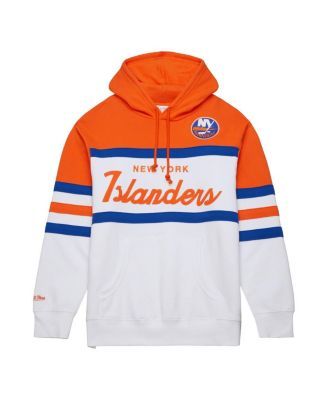 Men's White, Orange New York Islanders Head Coach Pullover Hoodie