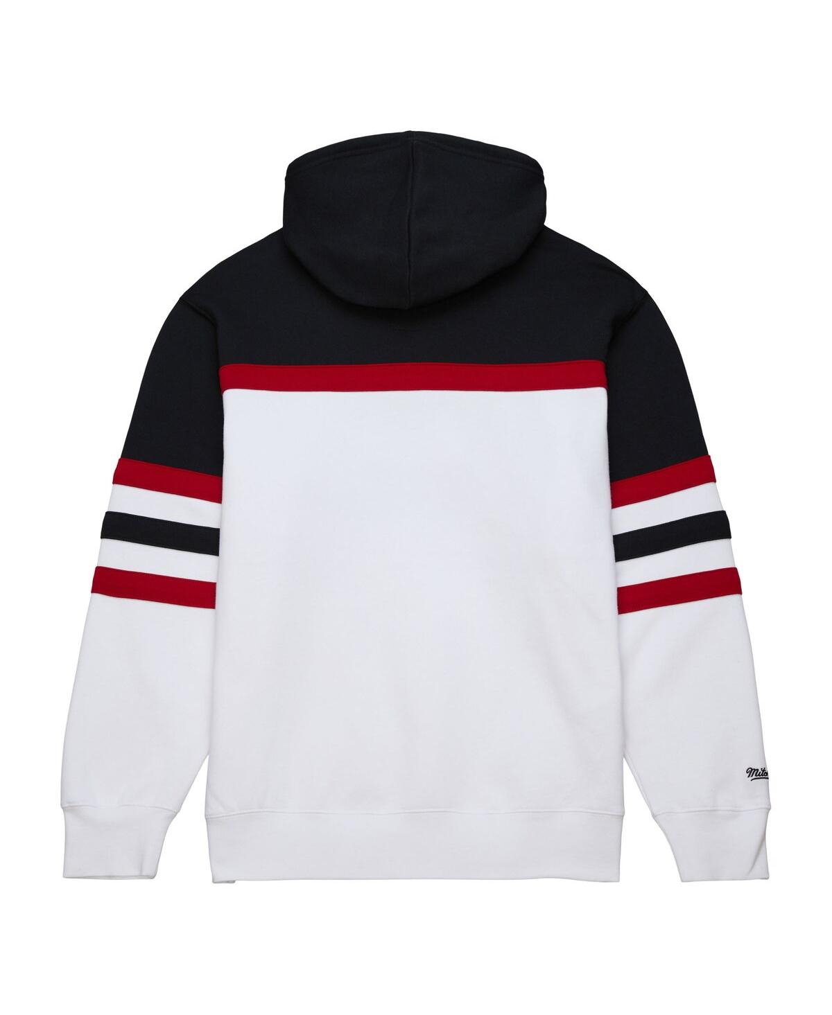 Mitchell & Ness Men's  White, Black New Jersey Devils Head Coach Pullover Hoodie In White,black