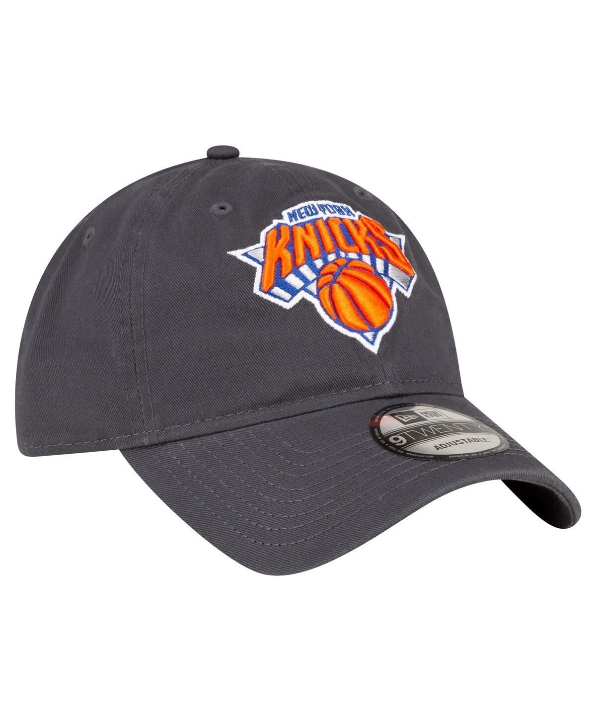 Men's New Era Charcoal New York Knicks Team 2.0 9TWENTY Adjustable Hat