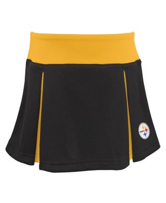 Girls Toddler Black Pittsburgh Steelers Spirit Cheer Three-Piece Cheerleader Set