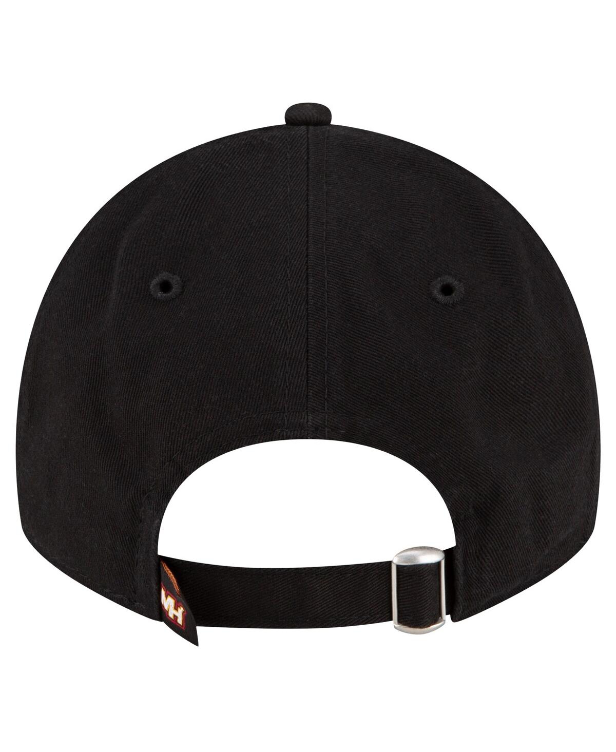 New Era Men's Black Miami Heat Official Team Color 9twenty Adjustable Hat In Black