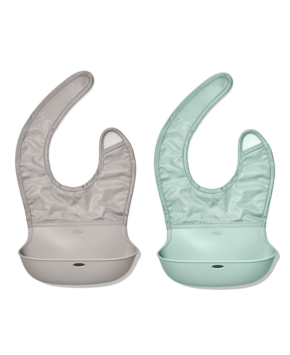 Oxo 2 Pack Tot Roll-up Bib In Drizzle And Opal