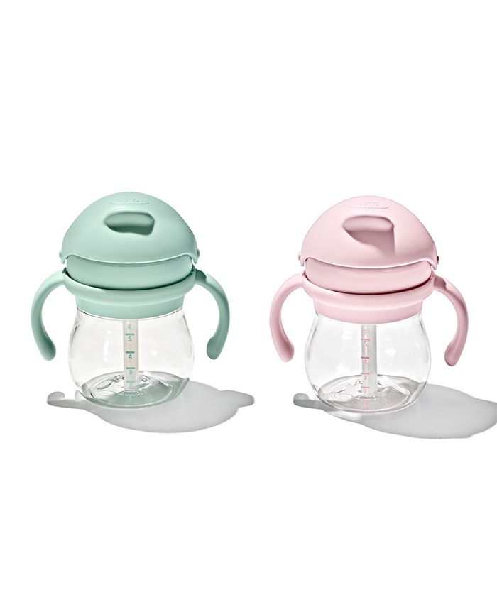 OXO Tot Transitions 6 Oz Straw Cup with Handles - 2 Pack - Multi