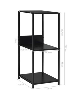 Small Straight Book Shelf Black 13.2"x15.6"x31.4" Engineered Wood