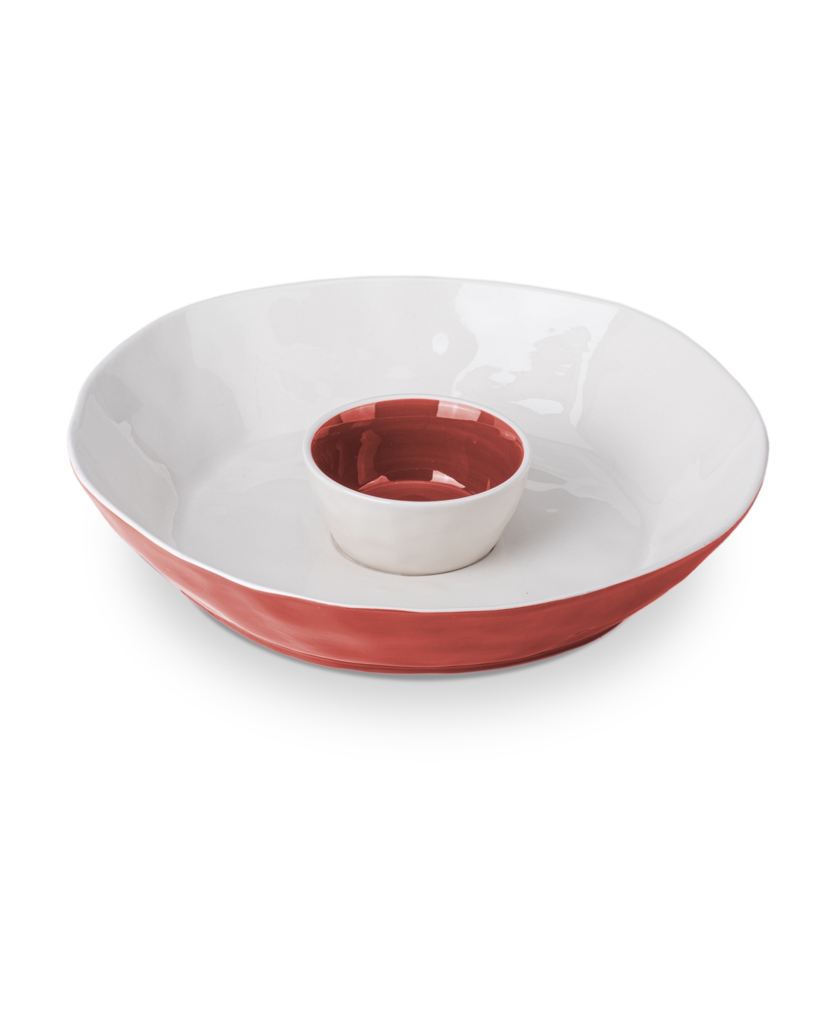 Thirstystone Ceramic Chip And Dip Bowl In Terracotta Red
