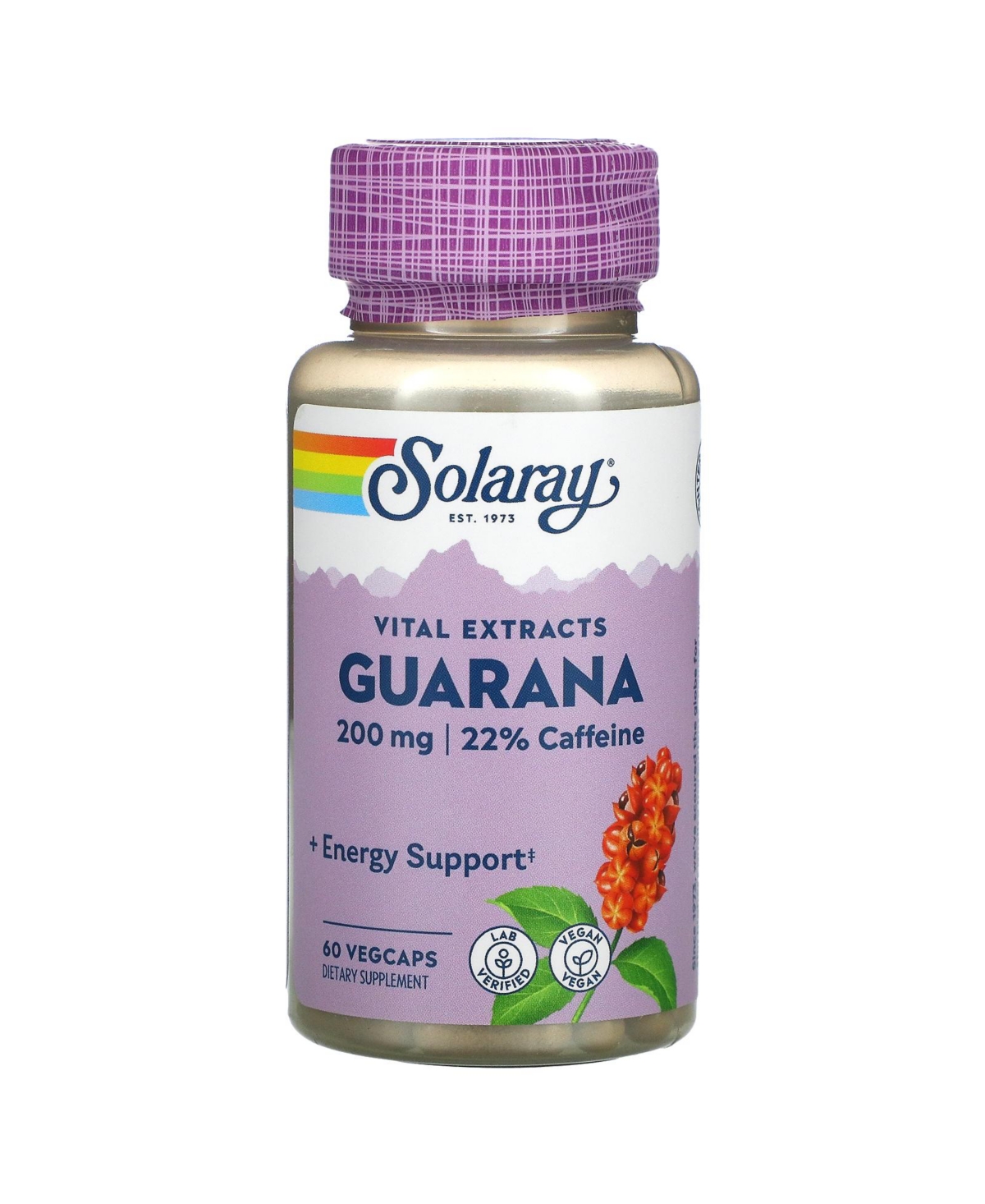 Guarana 200 mg - 60 Vegcaps - Assorted Pre-Pack