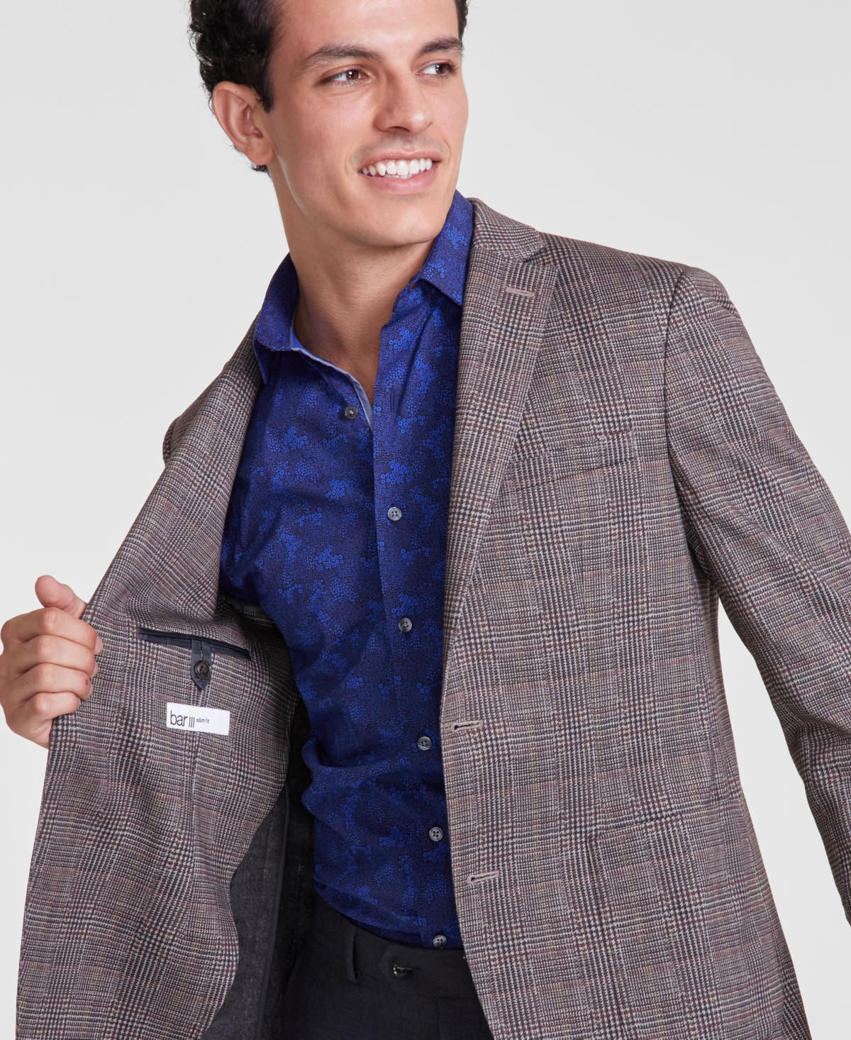 Bar Iii Men s Slim Fit Sport Coat Created for Macy s Brown Smart Closet