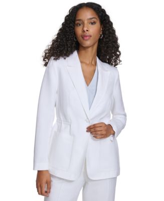 Calvin Klein Women's Peak-Lapel Single-Button Blazer - Macy's