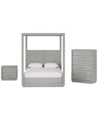 Tivie 3pc Bedroom Set (Canopy Queen Bed + Chest + Nightstand), Created for Macy's