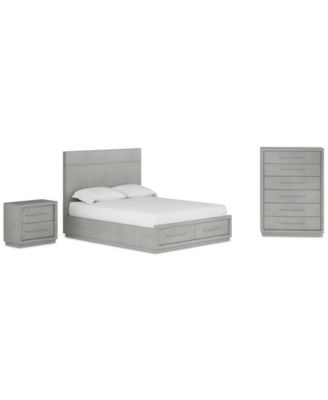 Tivie 3pc Bedroom Set (Queen Storage Bed + Chest + Nightstand), Created for Macy's