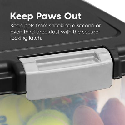 33qt + 12qt Airtight Pet Food Container Combo with Scoop, Black