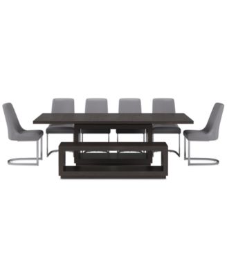 Tivie 8 Pc Dining Set (Rectangular Table + 6 Chairs + Bench), Created for Macy's