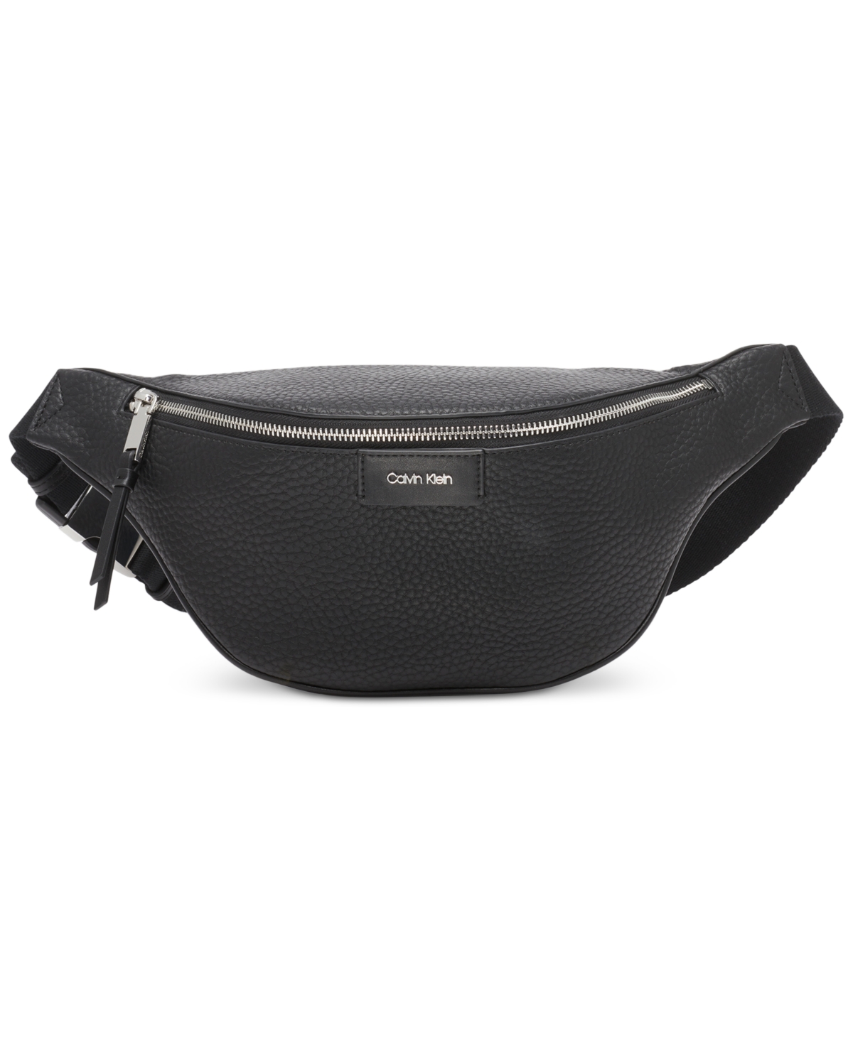 Calvin Klein Moss Belt Bag With Zipper Closure In Black Silver
