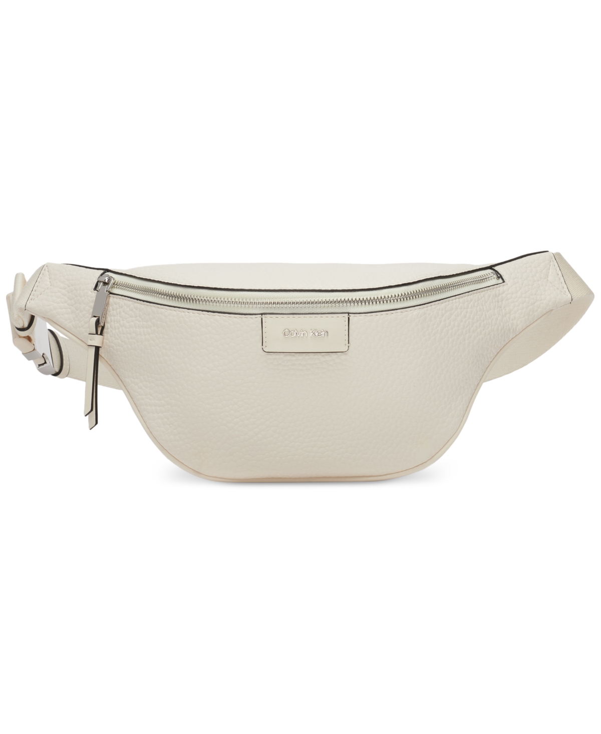 Calvin Klein Moss Belt Bag With Zipper Closure In Cherub White