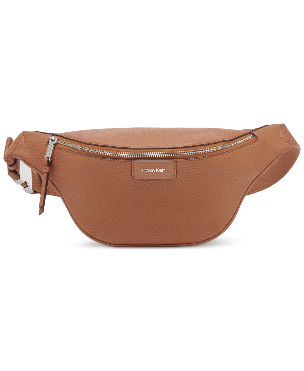 Calvin Klein Moss Belt Bag With Zipper Closure In Caramel