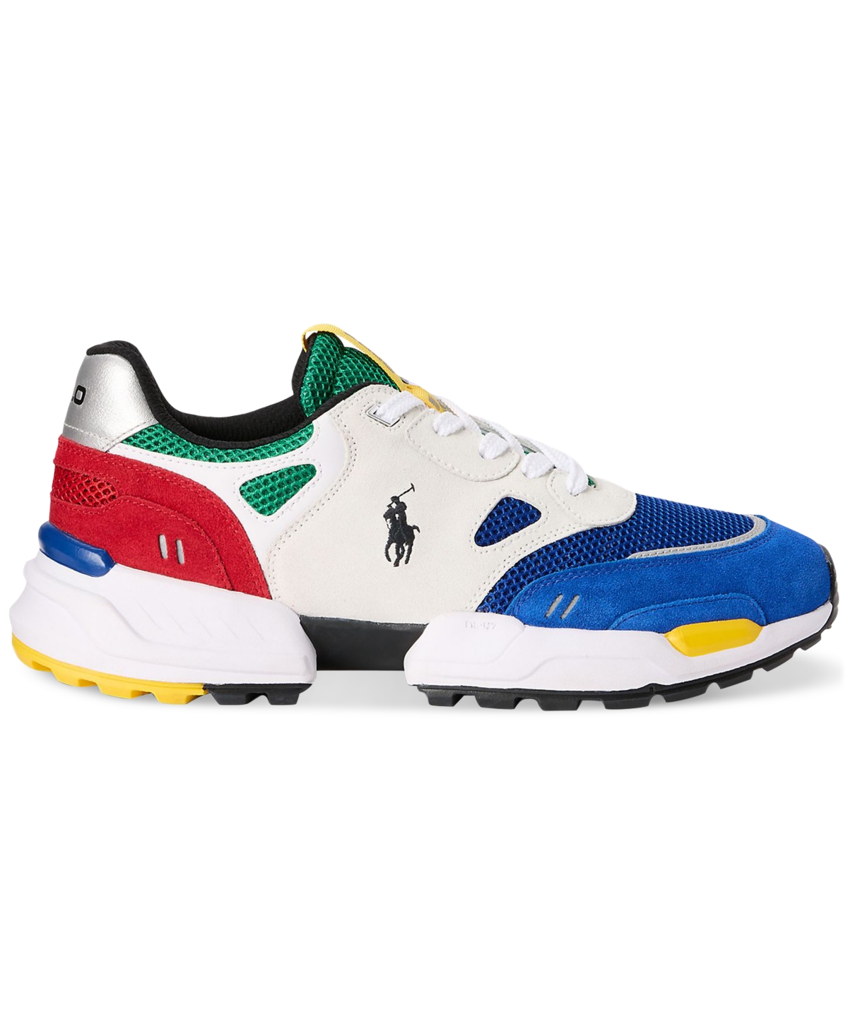 Shop Polo Ralph Lauren Men's Jogger Color-blocked Sneakers In Colorblock
