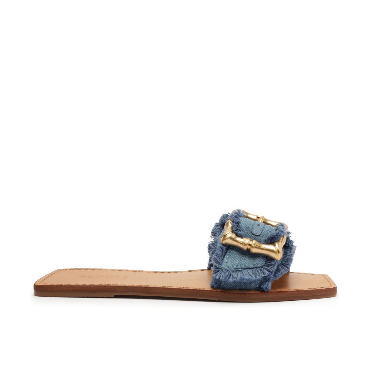 Shop Schutz Women's Enola Flat Sandals In Blue