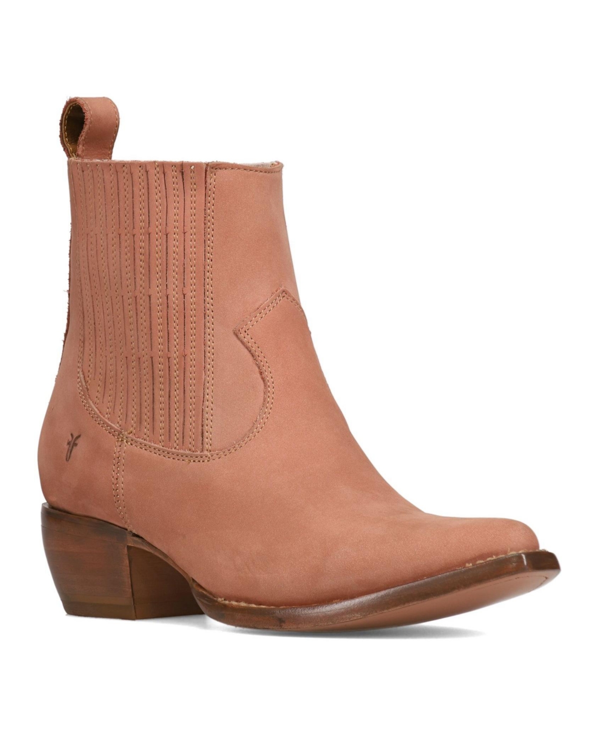 Women's Sacha Western Leather Chelsea Booties - Rose Cake