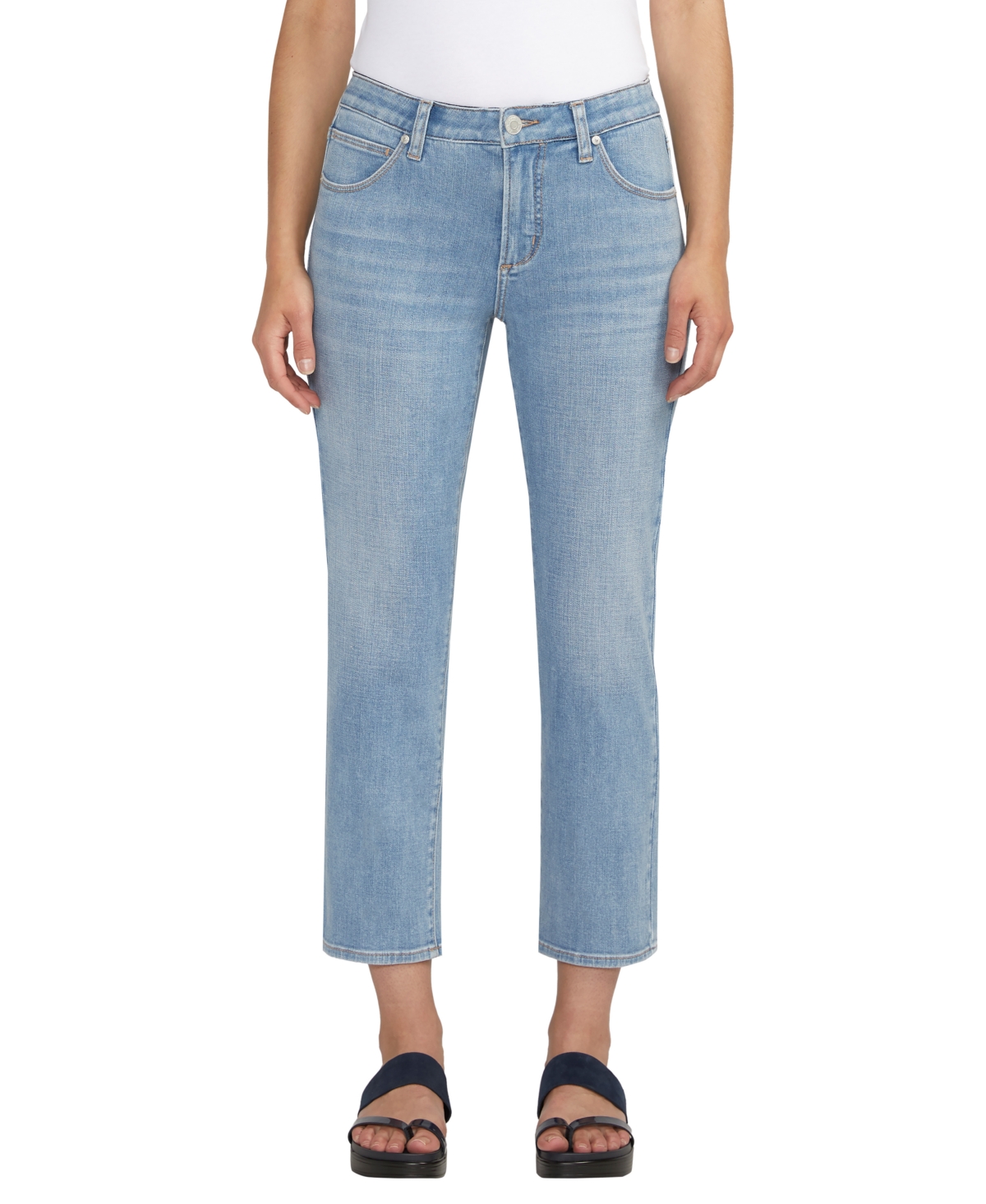 Women's Ruby Mid Rise Straight Cropped Jeans - Nassau Blue