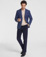 Tommy Hilfiger Men's Modern-Fit Plaid Wool Blend Sport Coat - Blue/tan