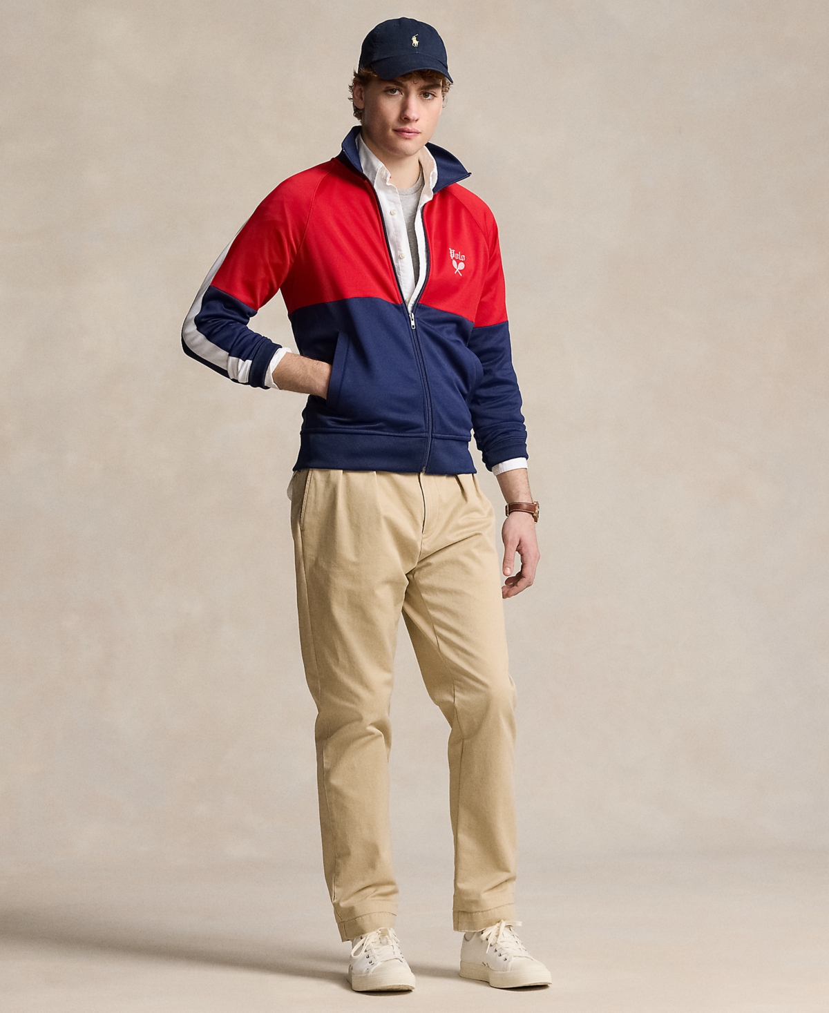 Shop Polo Ralph Lauren Men's Embroidered Fleece Track Jacket In Rl Red Multi