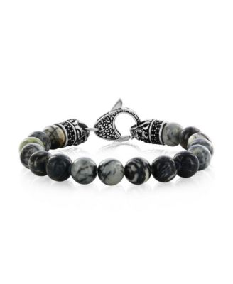 Stainless Steel 10mm Genuine Stone With CZ Bracelet