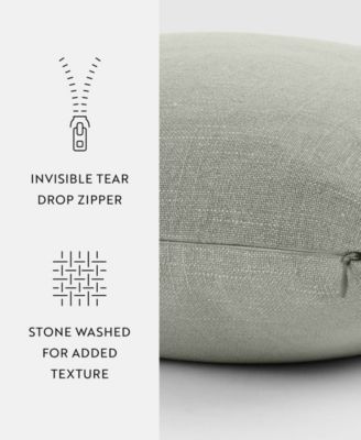 Stone Washed and Distressed Decorative Pillow, 20" x 20"