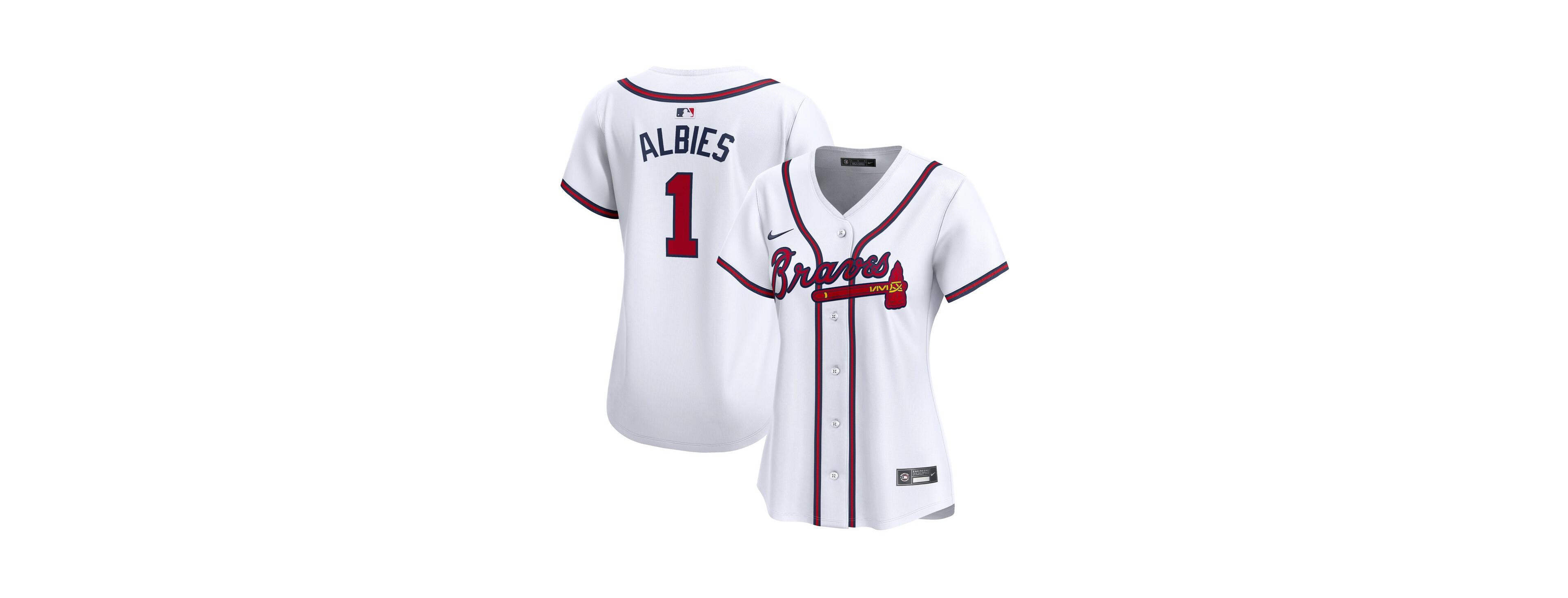 Women's Nike Ozzie Albies White Atlanta Braves Home Limited Player Jersey