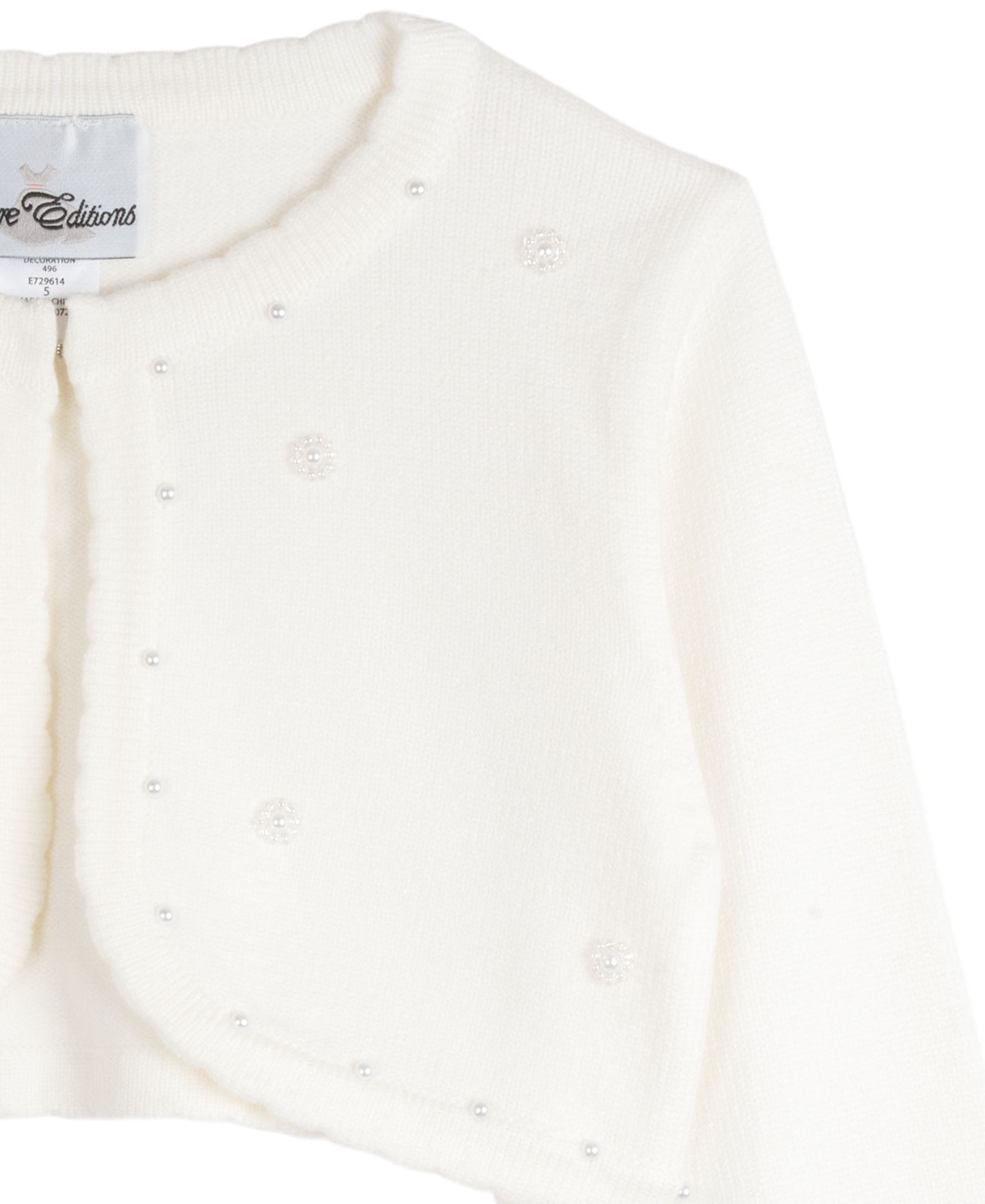 Кардиган Rare Editions Imitation Pearl Embellished Cardigan для девочек, цвет: Белый — фото 3