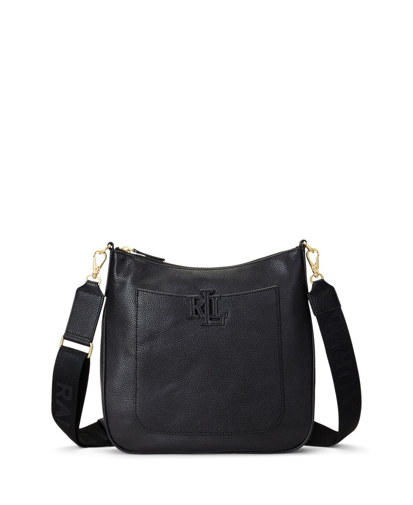 Женская сумка Lauren Ralph Lauren Cameryn Pebbled Leather Small Crossbody, цвет: Чёрный — фото 1