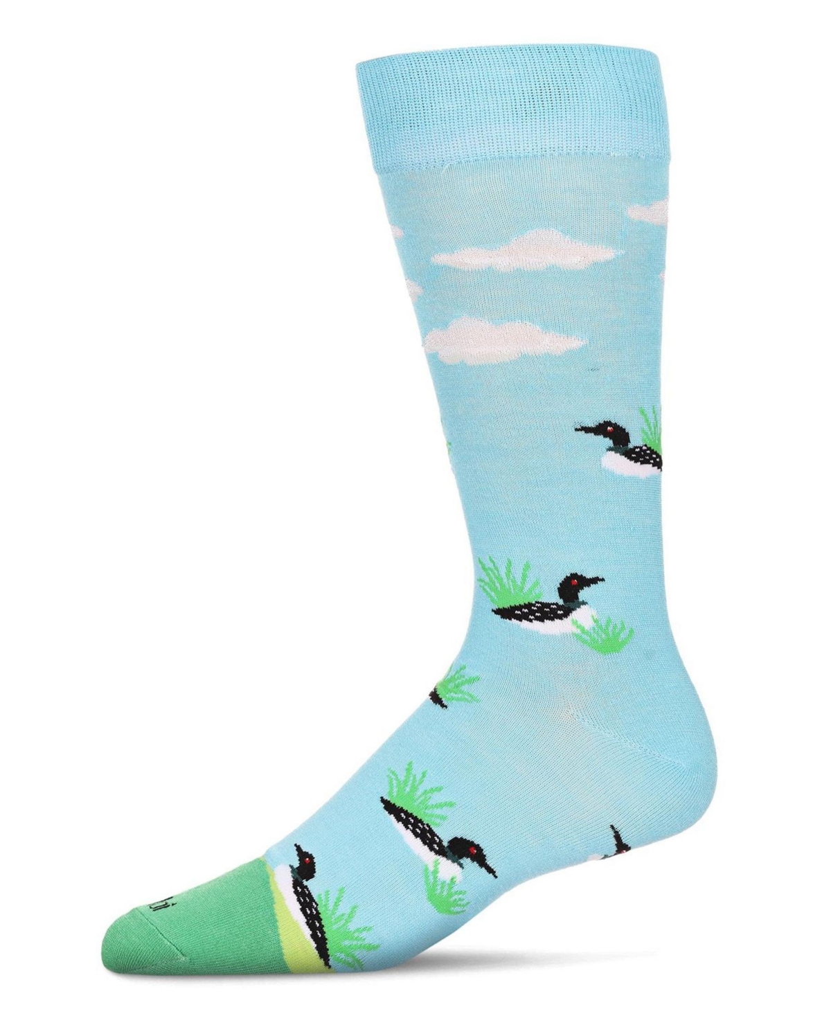 Men's Loon Bird Novelty Crew Socks - Blue Topaz