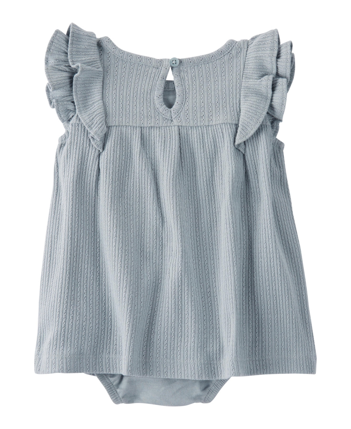 Shop Carter's Little Planet By  Baby Girls Organic Cotton Pointelle Bodysuit Dress In Blue