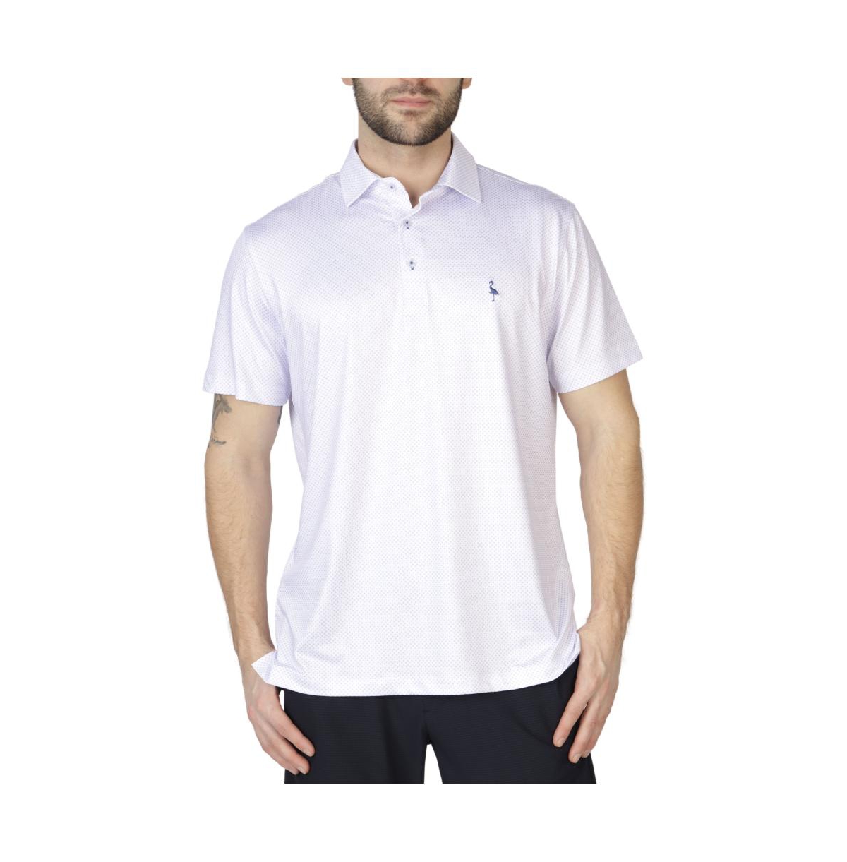 Men's Mini Dot Performance Polo with Dress Shirt Collar - Cloudberry